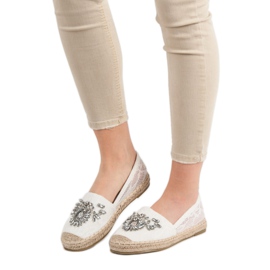 Bestelle Krajkové espadrilky s ornamenty bílý 1