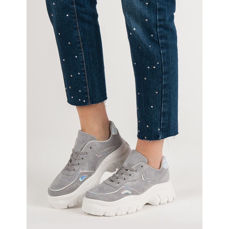 Módní šedé tenisky šedá 1