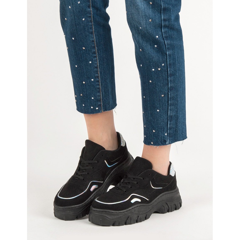 Módní černé tenisky černá 2