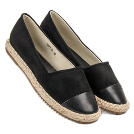 Super Me Semišové espadrilky černá 1