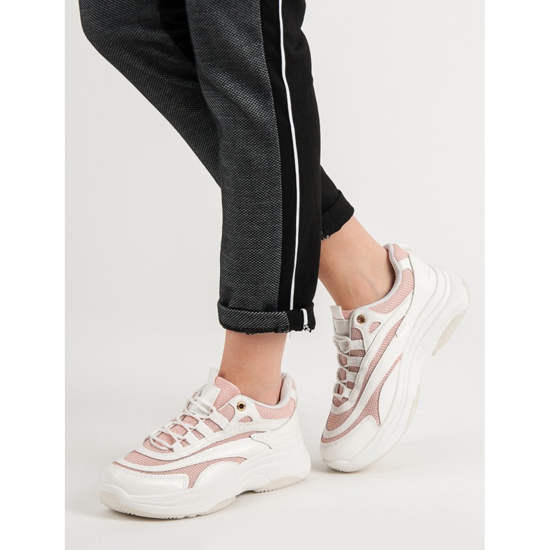 Bílé a růžové tenisky bílý růžový 2