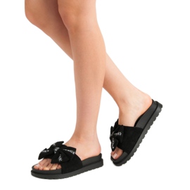 Seastar Dámské semišové pantofle černá 1 Seastar Dámské semišové pantofle černá 1