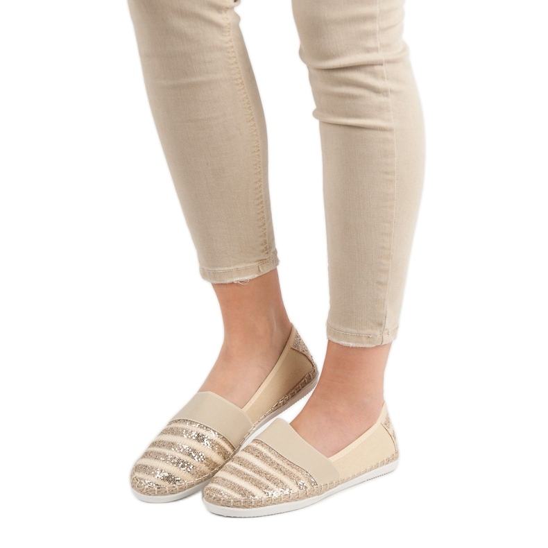 Kayla Lesklé espadrilky žlutá 2