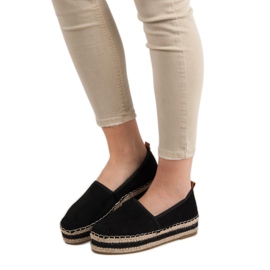Coura Semišové espadrilky na platformě černá 1