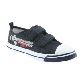 Tenisky na suchý zip Motocross Atletico 1809 navy blue námořnická modř 1