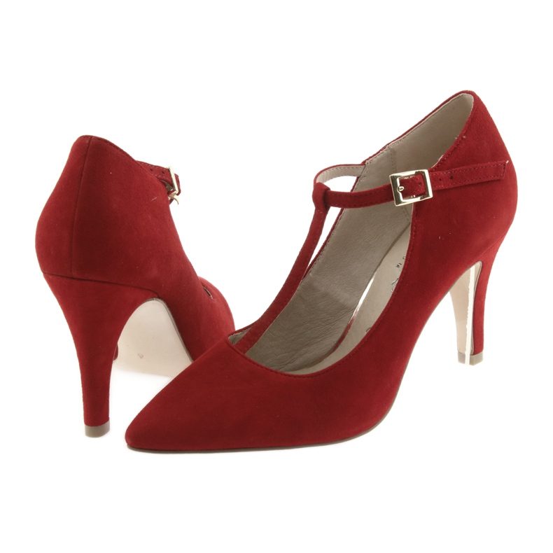 Červené dámské lodičky Caprice 24400 4