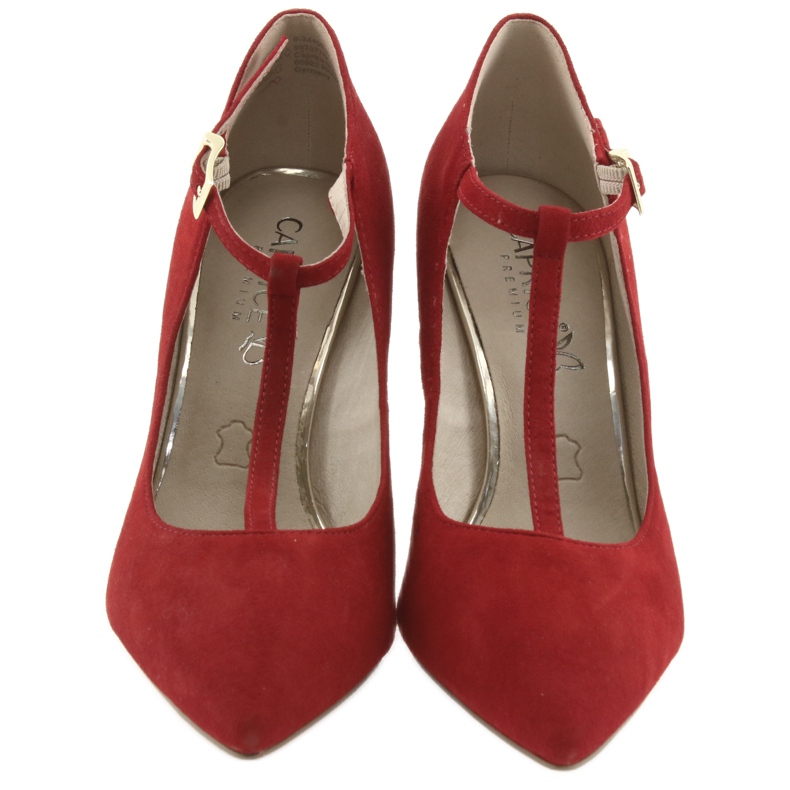 Červené dámské lodičky Caprice 24400 3