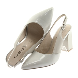 Šedé dámské sandály na sloupku Caprice 29604 šedá 6