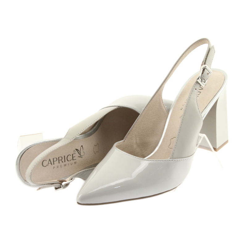 Šedé dámské sandály na sloupku Caprice 29604 šedá 5