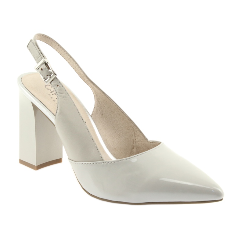 Šedé dámské sandály na sloupku Caprice 29604 šedá 1