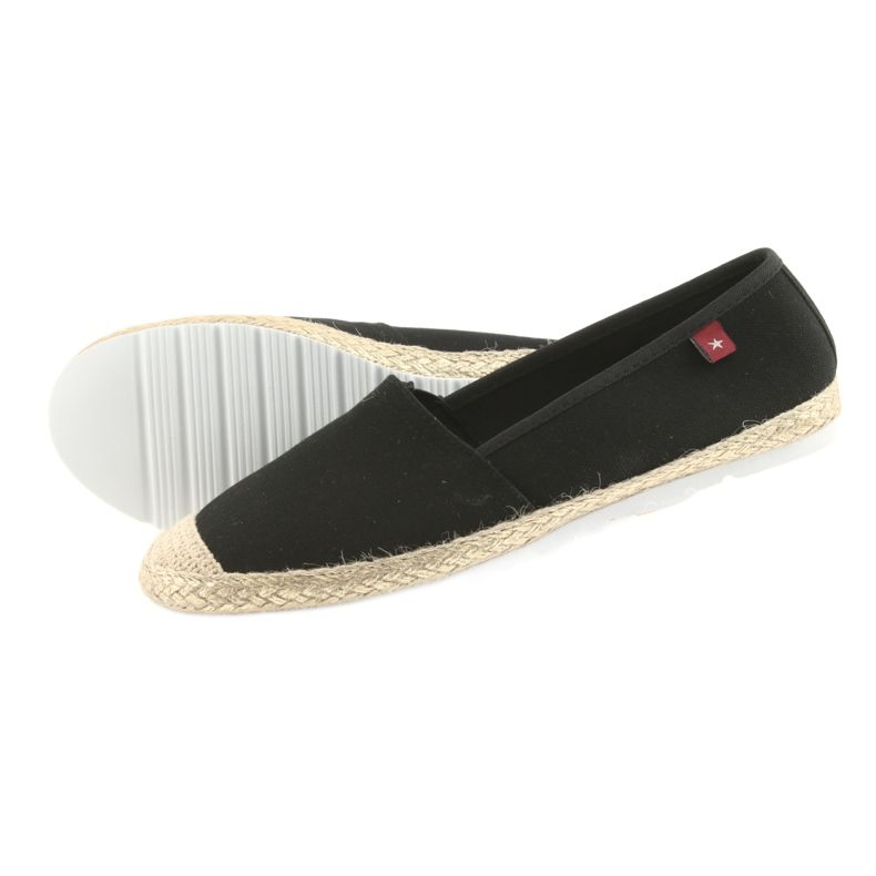 Big Star Velké hvězdné balerínky espadrilky 274727 černý žluť 5