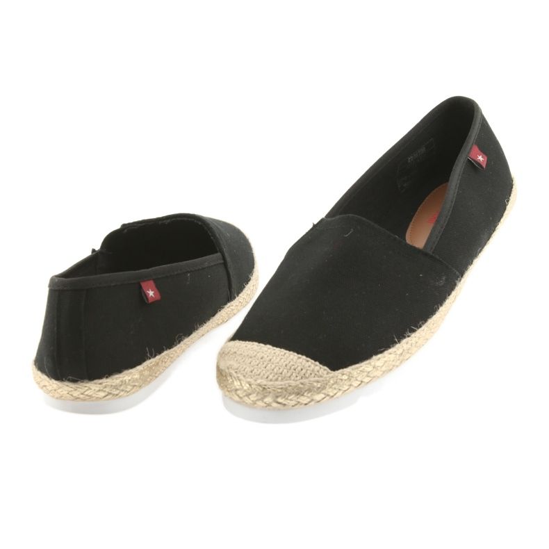 Big Star Velké hvězdné balerínky espadrilky 274727 černý žluť 4