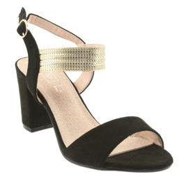 Sandály na sloupek Filippo 817 černá / zlatá žlutá 1 Sandály na sloupek Filippo 817 černá / zlatá žlutá 1