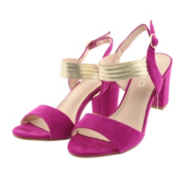 Sandály na sloupek Filippo DS817 fuchsie / zlato růžový žlutá 3