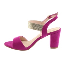 Sandály na sloupek Filippo DS817 fuchsie / zlato růžový žlutá 2