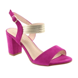 Sandály na sloupek Filippo DS817 fuchsie / zlato růžový žluť 1