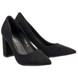 Kayla Semišové Lodičky Na Sloupu černá 6
