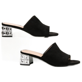 Lucky Shoes Semišové sandály na vysokém podpatku černá 2