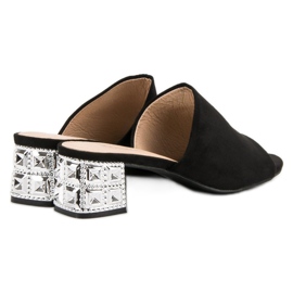 Lucky Shoes Semišové sandály na vysokém podpatku černá 1