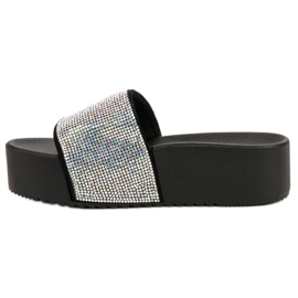 Marquiz Módní pantofle na platformě černý šedá 1