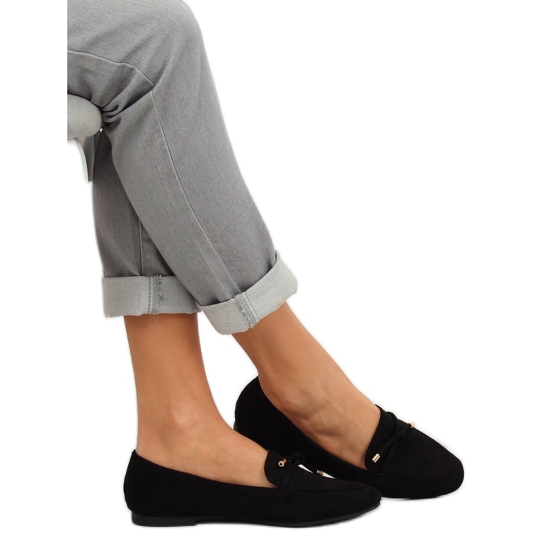 Černé Dámské černé mokasíny 7115-P Black černý 1