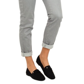 Černé Dámské černé mokasíny 7115-P Black černá 2