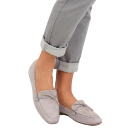 Šedé Dámské šedé mokasíny 7115-P Grey šedá 1