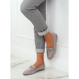 Šedé Dámské šedé mokasíny 7115-P Grey šedá 2