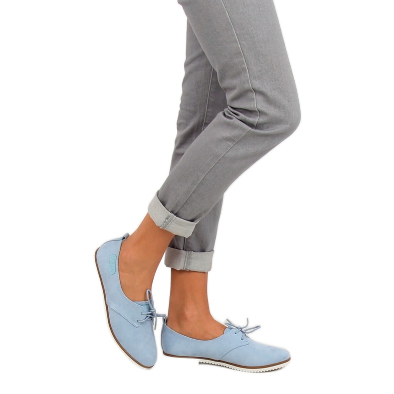 Modré Dámské modré mokasíny 6907-BL Modrá modrý 2