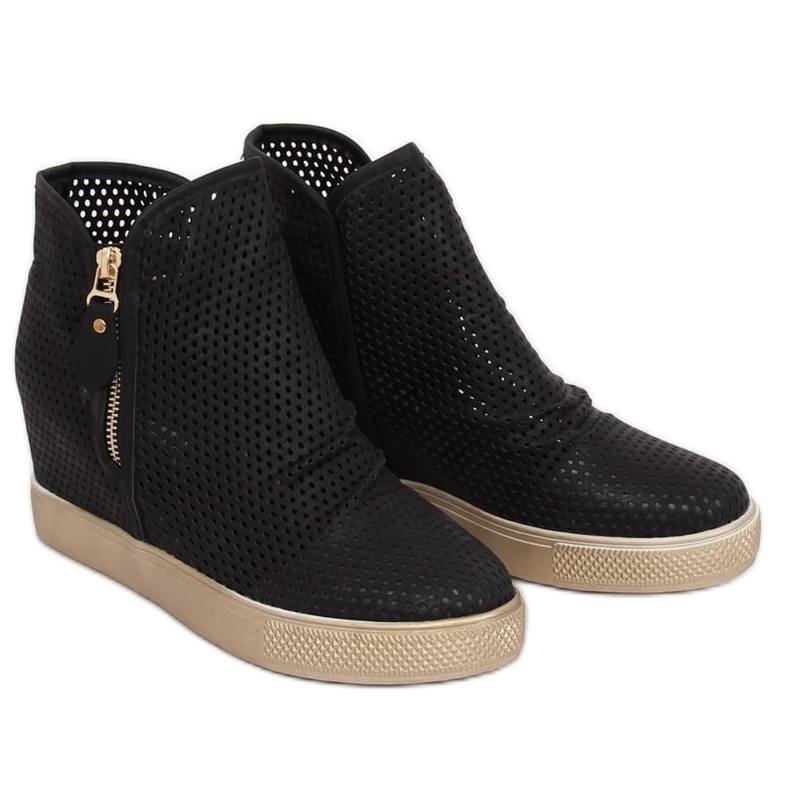 Černé prolamované tenisky KL-261 Black černý 1