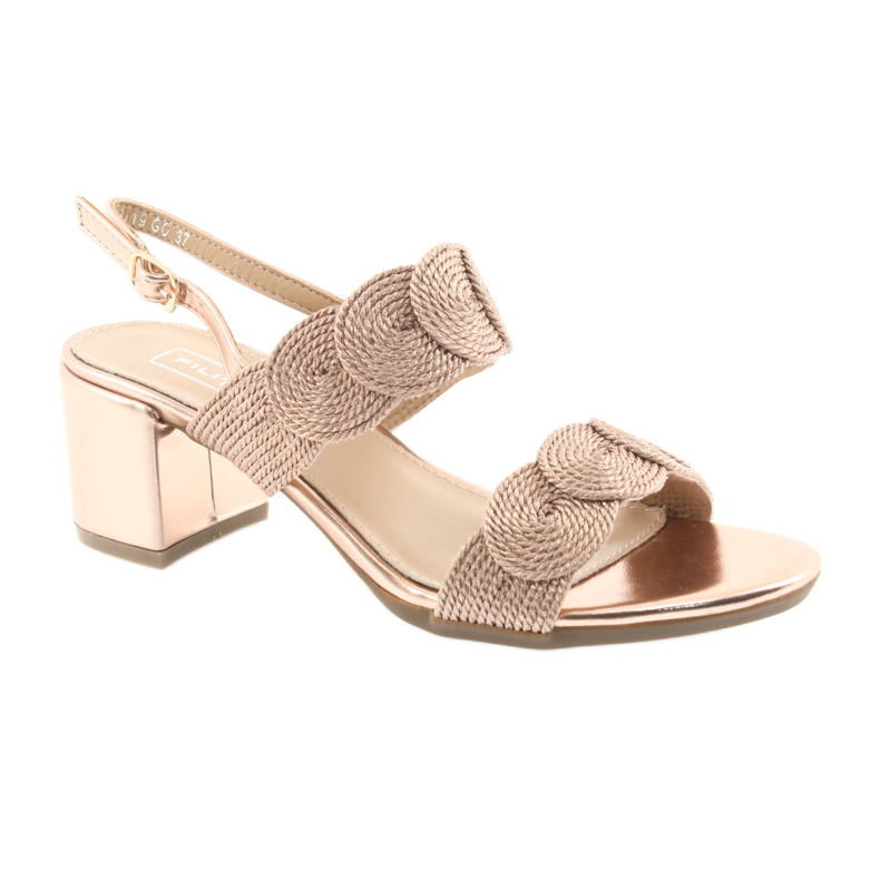 Sandály se zlatou šňůrou soutache Filippo 793 zlatý 1