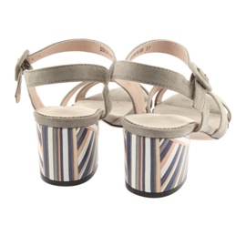 Dekorativní sandálový podpatek Filippo 818 béžový 6