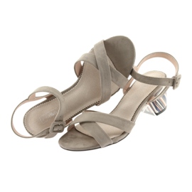 Dekorativní sandálový podpatek Filippo 818 béžový 5