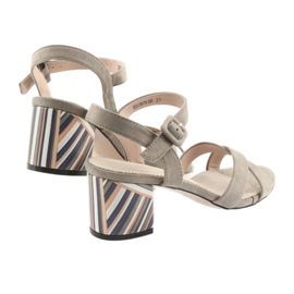 Dekorativní sandálový podpatek Filippo 818 béžový 3
