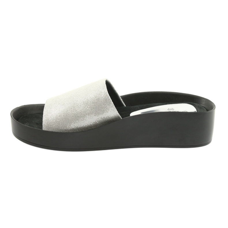 Stříbrně profilované pantofle Filippo 768 šedá 2