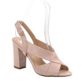 Abloom Elegantní semišové sandály růžový 3