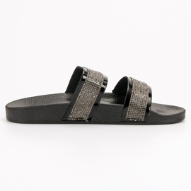 Seastar Černé pantofle s krystaly černá 1