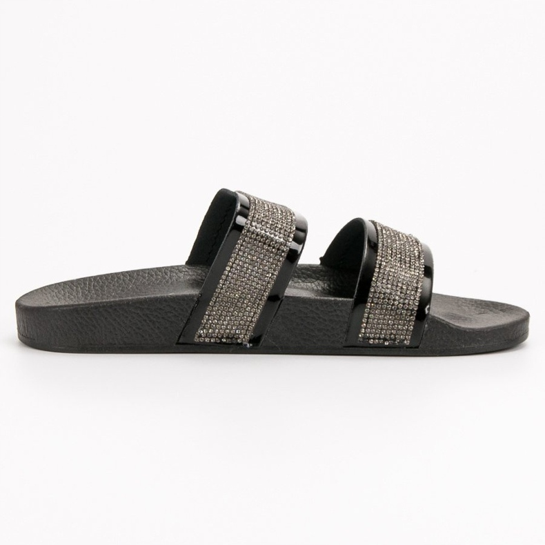 Seastar Černé pantofle s krystaly černá 1