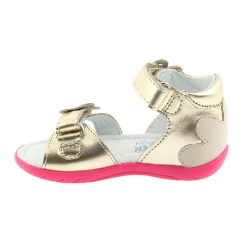 Bartek Kožené kožené sandály dívek s motýlem 51569 Zlotys zlatý 2