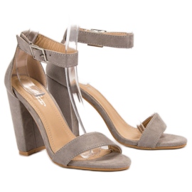 SHELOVET Klasické sandály na baru šedá 1