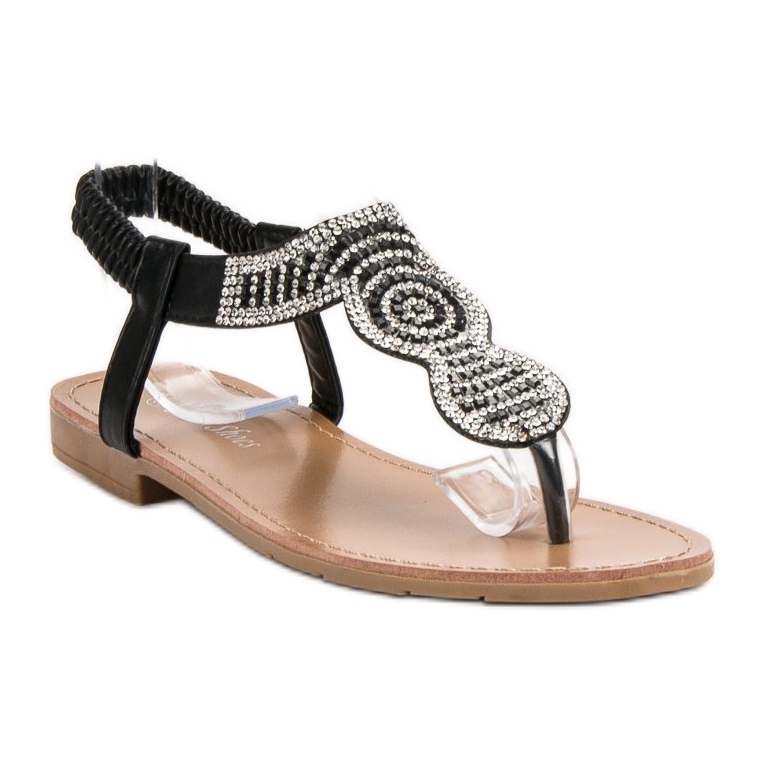 SHELOVET Nazouvací japonské sandály černá 1