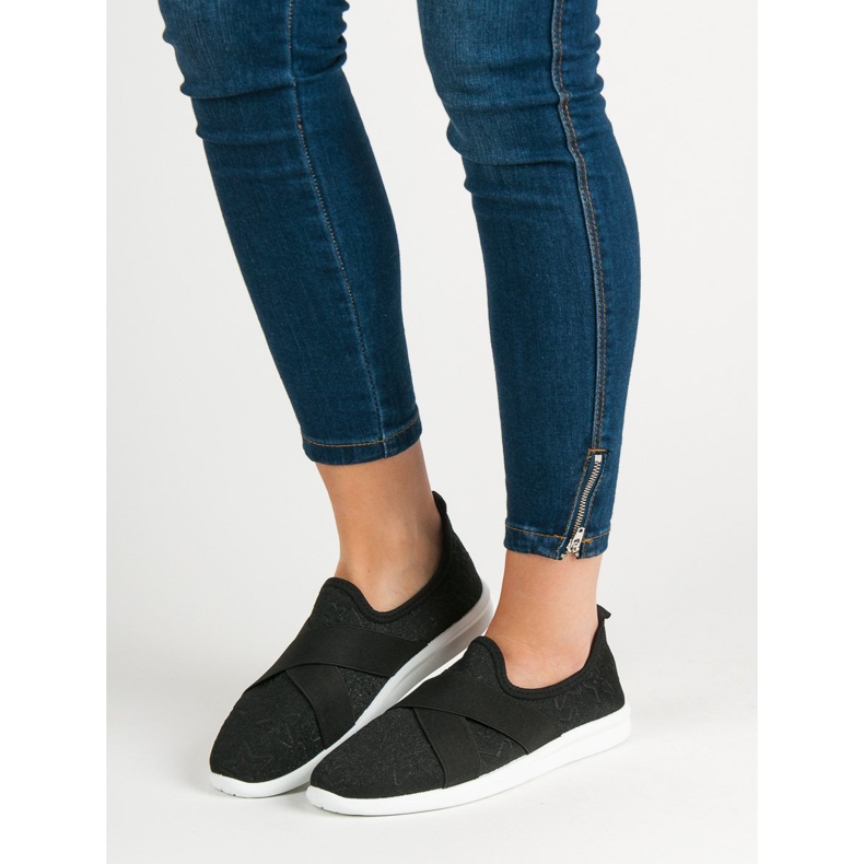 Ideal Shoes Nazouvací sportovní obuv černý 1