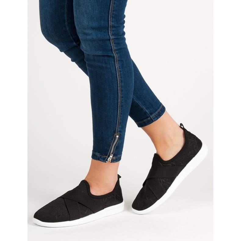 Ideal Shoes Nazouvací sportovní obuv černá 2