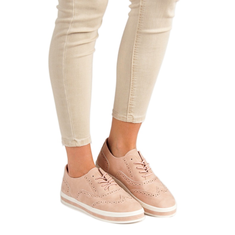 SHELOVET Práškové brogues růžový 2