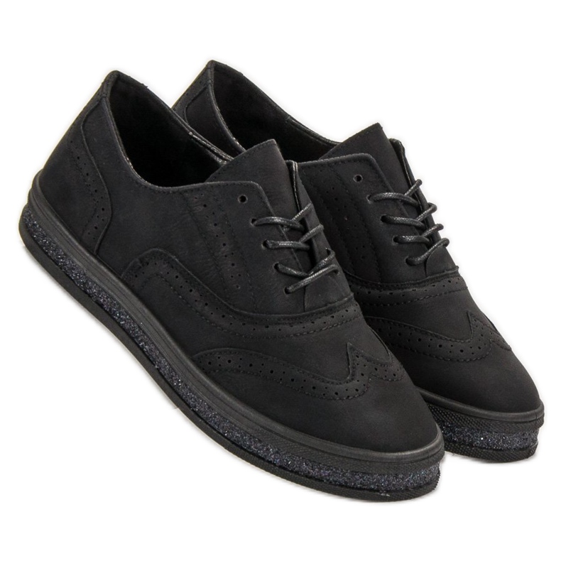 SHELOVET Černí brogues černá 1
