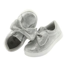 Tenisky ES23 se stříbrnou mašlí American Club šedá 4