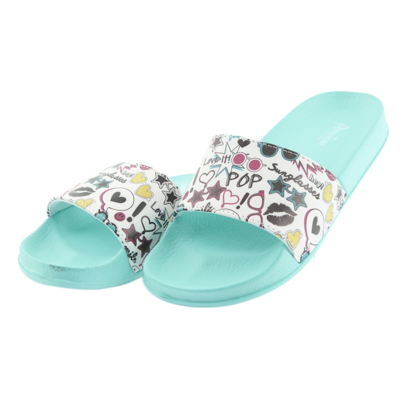 Pantofle na sluneční brýle American Club se zeleným profilem bílý černá zelená růžový 3