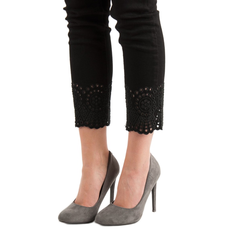 VICES semišové podpatky šedá 1