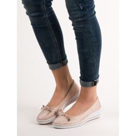 SHELOVET Klínová baletka hnědý 1