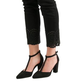 Primavera Černá Pumpy Na Sloupu 2